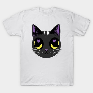 Non-Binary Pride Cat - Heart Eyes T-Shirt